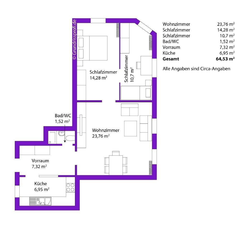 Planskizze m�bliert ETW 2100 Korneuburg