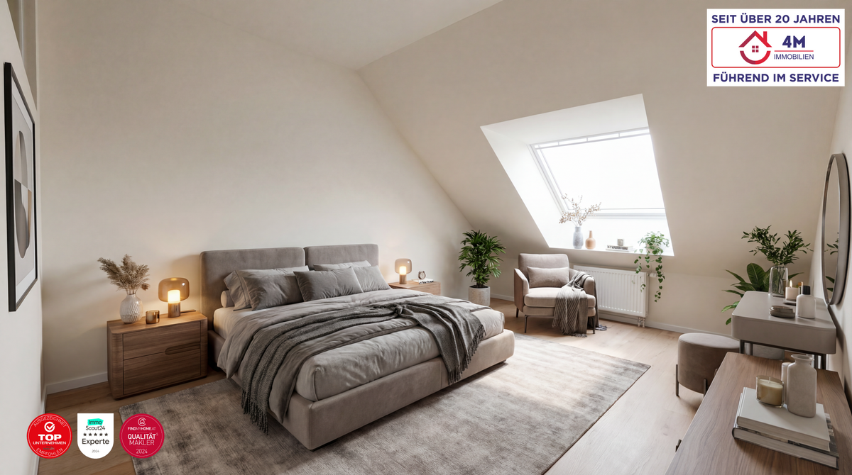 Schlafzimmer gestagt