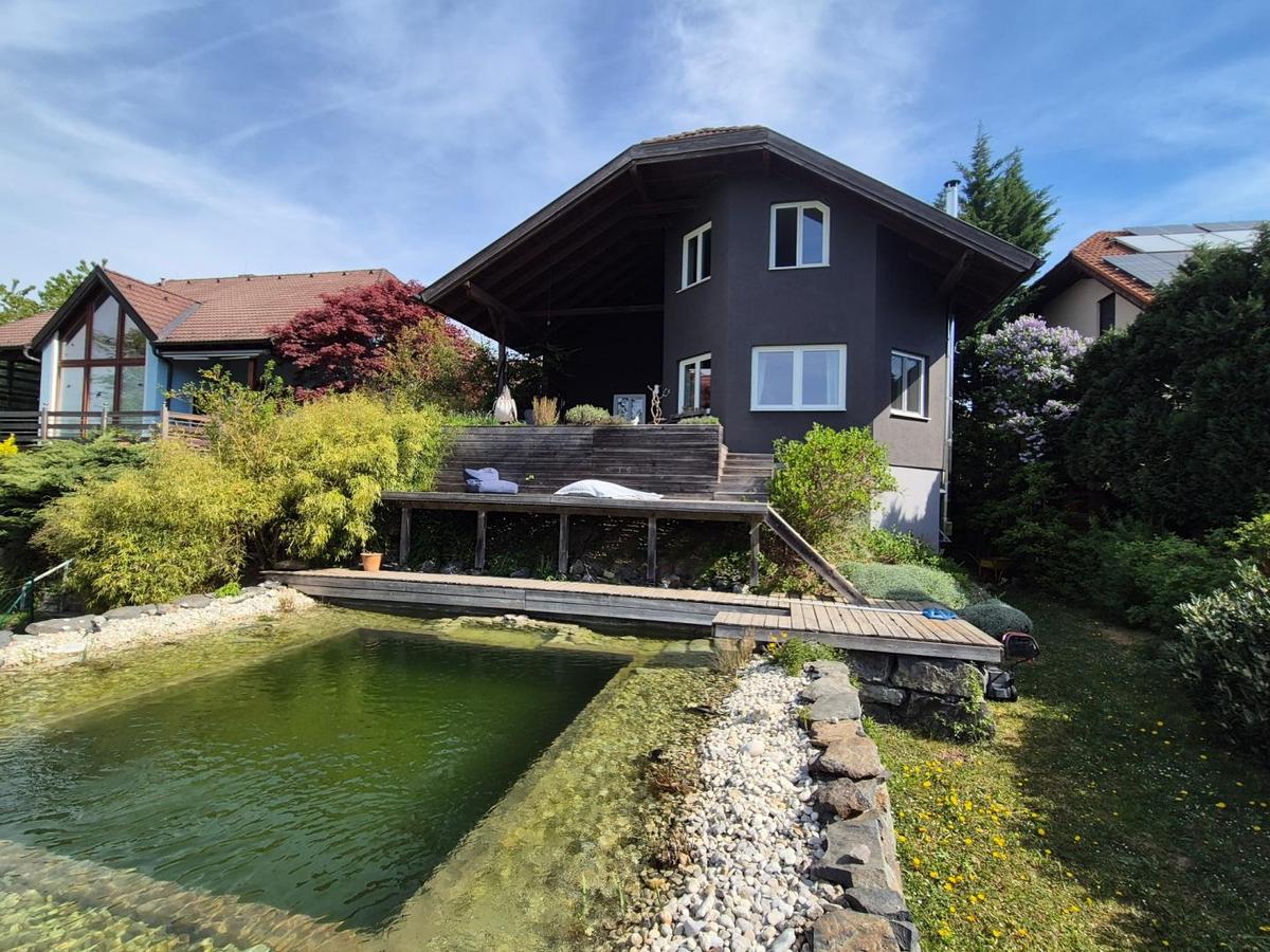 Haus mit Teich