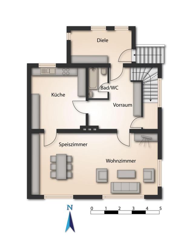 Plan EG m�bliert