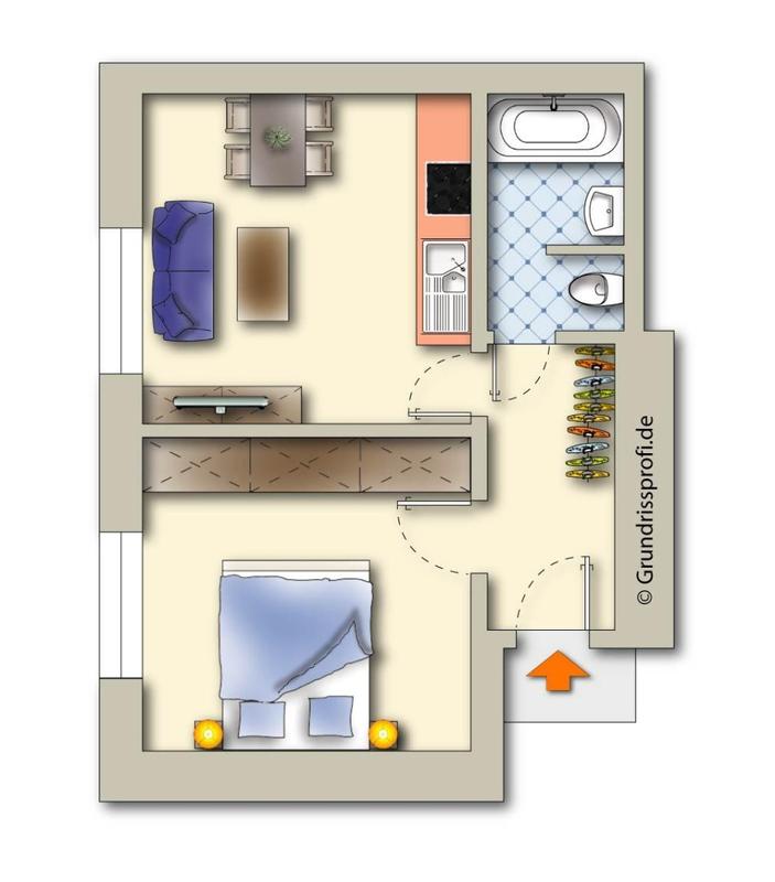 Grundrissplan m�biliert