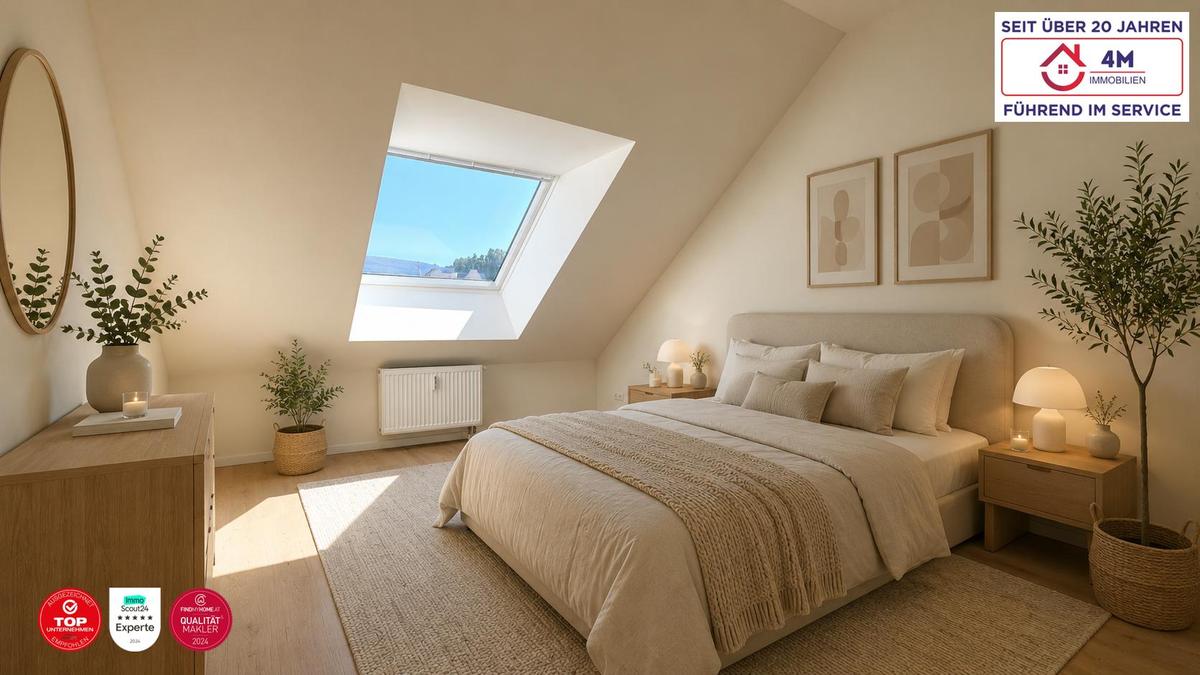 Schlafzimmer gestagt