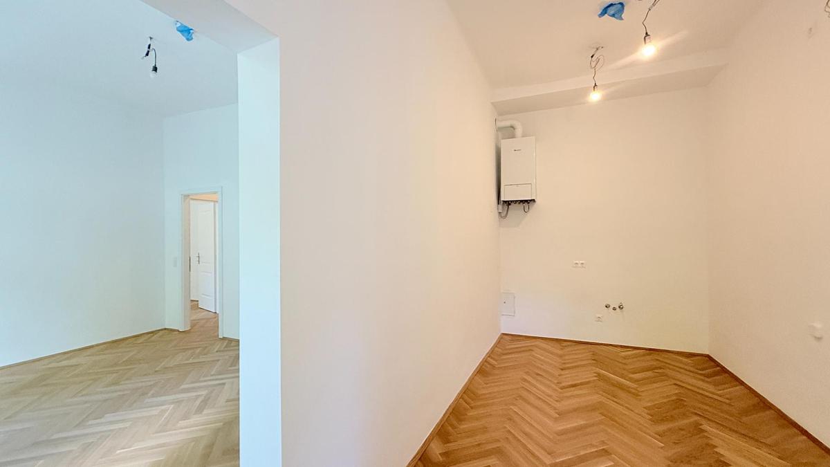 Blick Wohnk�che und Wohnzimmer