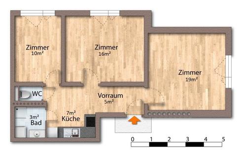 "Hoch Oben - Zentral begehbare helle 3-Zimmer in guter Lage  - WG-Tauglich"