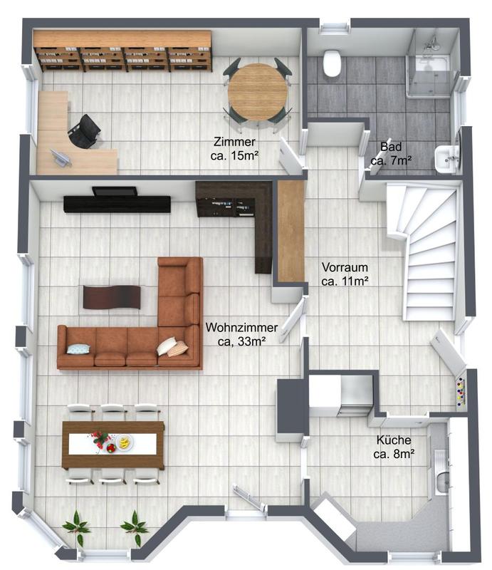3D Plan Erdgeschoss