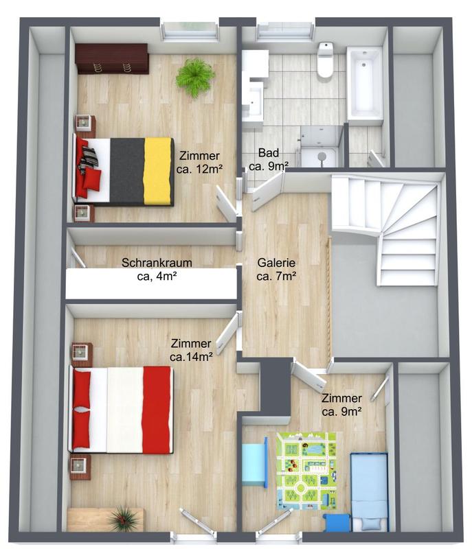 3D Plan Obergeschoss