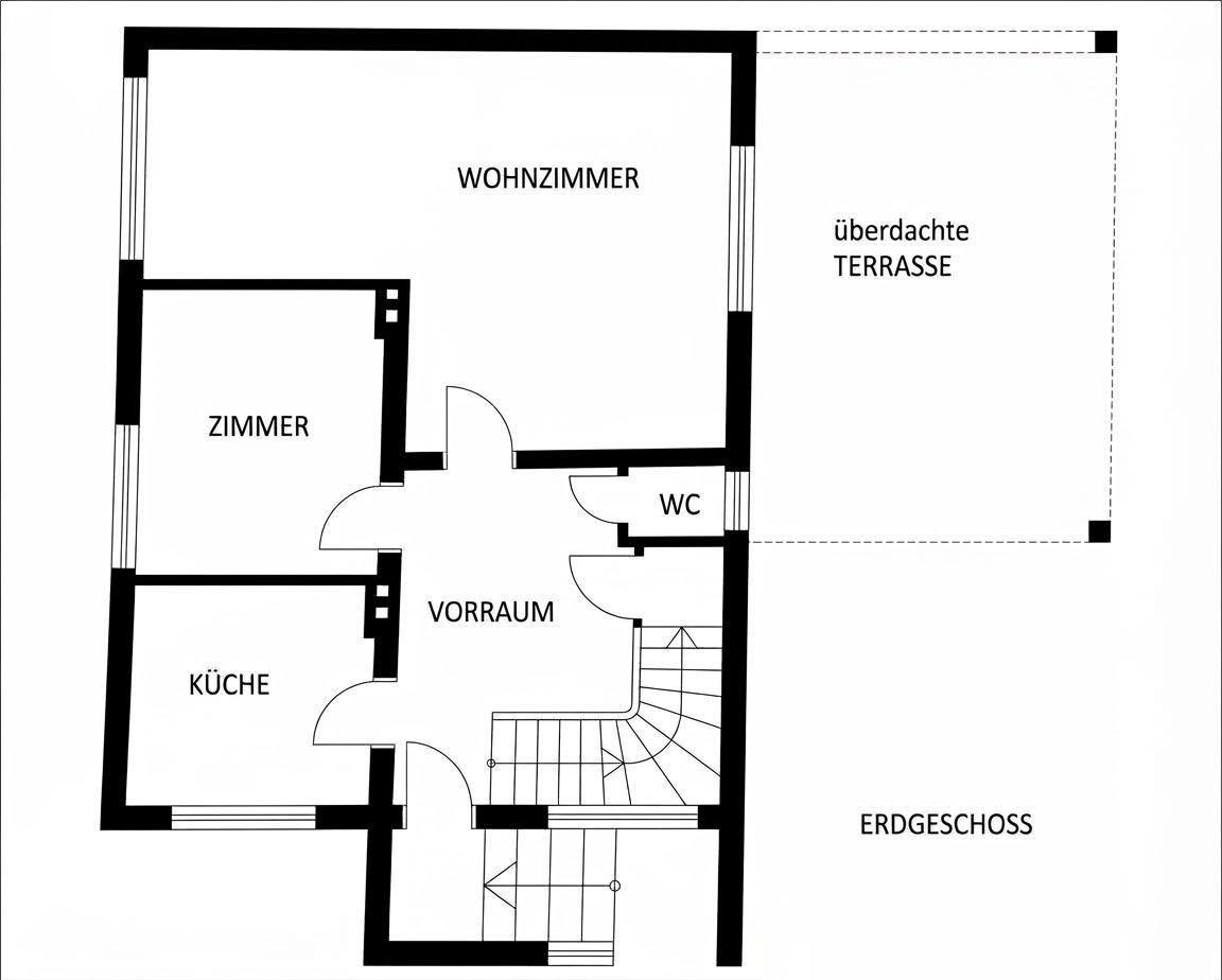 Skizze EG mit Terrasse