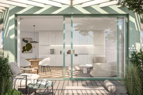 UP IN THE SKY: Modern Apartment mit privater Terrasse und Pergola