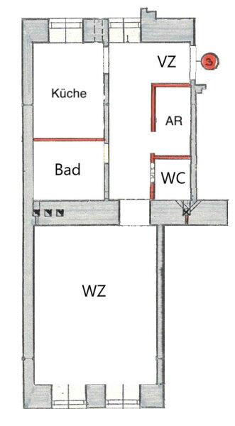 Aktuelle Situation - hofseitige K�che