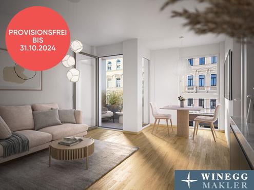 Optimal geschnittene 2-Zimmer-Wohnung mit traumhaftem Balkon - Nachhaltiges Wohnen beim Yppenplatz - Provisionfrei