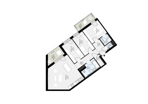 Erstbezug! Groartige 4-Zimmer-Dachgeschosswohnung mit 2 Balkonen zu vermieten!