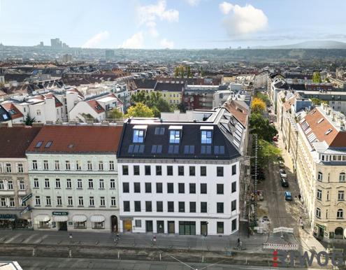 Revitalisierte 2-Zimmer Altbauwohnung mit großzügiger Verglasung und südseitiger Innenhofterrasse  | Fernwärme