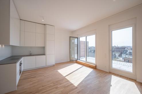 ASG IV-Qualitatives Wohnen in urbaner Lage: hochwertiger 3-Zimmer Dachgeschoss-ERSTBEZUG mit Balkon und Terrasse! Provisionsfrei