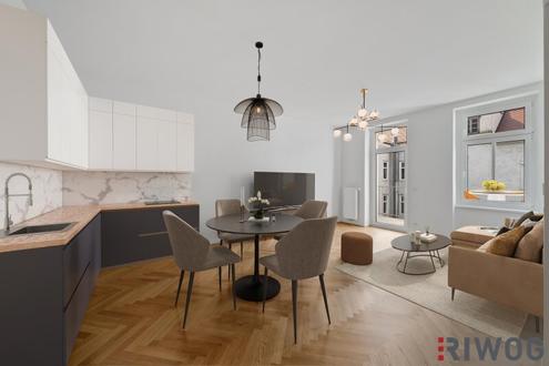 INITIATIVE TOP 100 - RAUS AUS GAS | perfekt geplante 3-Zimmer Altbauwohnung mit Balkon nahe dem Augarten | Top 2/9
