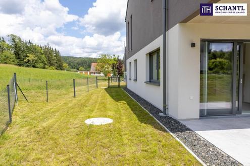 Freundliche Gartenwohnung mit 91m² Wohnfläche, großer Terrasse mit Grünblick und 115m² Eigengarten! PROVISIONSFREI! Sensationell!