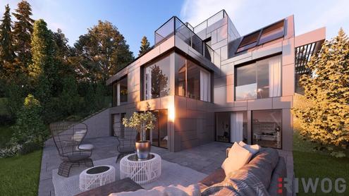 Baubewilligte Villa mit viel Platz in Gr�nlage