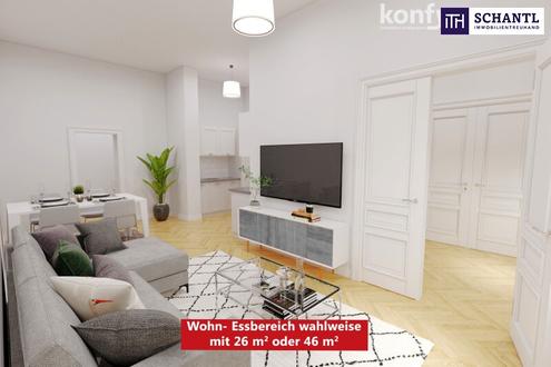 Sorgenlos - Konfigurieren Sie mit! Exklusive, sanierte ca. 70 m² Altbauwohnung in der Hofgasse, Stadtzentrum von Graz!