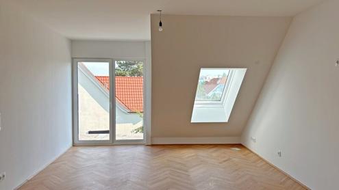 Moderne Architektur inmitten der Natur - Hochwertige Dachgeschoss 2-Zimmer Wohnung mit Balkon!