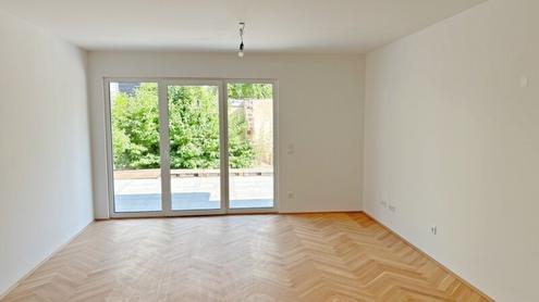 Moderne Architektur inmitten der Natur - Hochwertige 2-Zimmer Wohnung mit Garten und Terrasse!