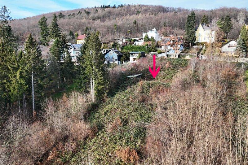 Blick auf das Hanggrundstck von Sdost