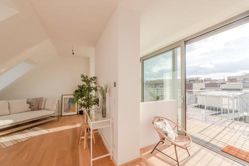 ++FonteFlats++ Fantastischer 3-Zimmer Dachgeschoss-ERSTBEZUG mit großartiger Dachterrasse