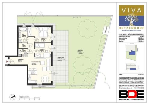 große Gartenwohnung mit 3 Zimmern nahe Schloss Hetzendorf - Wohnungen ab 6300 EUR / m² !