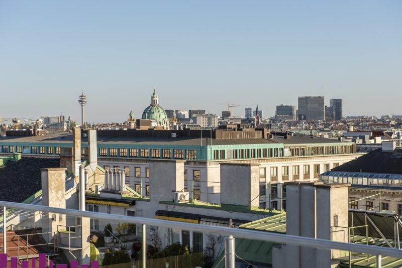 Penthouse Opernresidenz Blick auf die Innenstadt