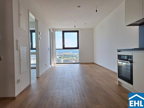 Urbanes Wohnen im High Five Tower ab sofort! Kompakte 2-Zimmer-Wohnung mit Loggia
