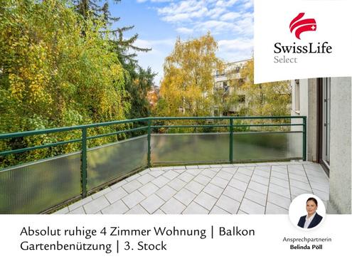 Absolut ruhige 4 Zimmer Wohnung | Balkon | Gartenbenützung | 3. Stock