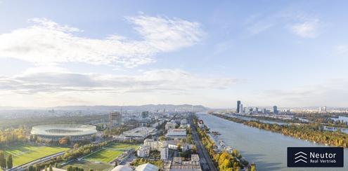 HÖCHSTES WOHNHAUS ÖSTERREICHS - 32. STOCK - BLICK ÜBER WIEN IN 110 M HÖHE - NÄHE ERNST-HAPPEL-STADION -  IM HERZEN DES 2. WIENER GEMEINDEBEZIRKS - U2 DONAU MARINA