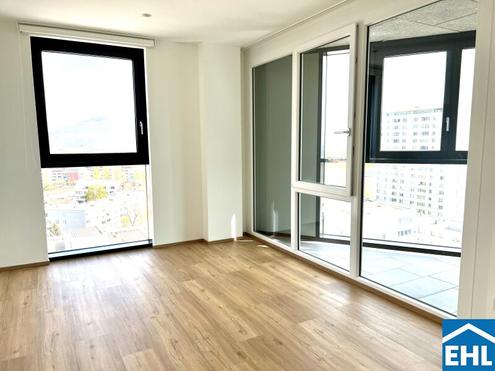 Urban Living mit Einbauküche & Loggia im 18.OG ++ 2 Zimmer-Wohnung ab Juni 2025!