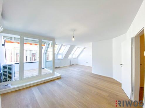 Neubau DG-Terrassenwohnung in Ruhelage | PKW-Stellplatz | 3 Min. zum Kutschkermarkt und zur U6 | 2 Min. zum Aumannplatz