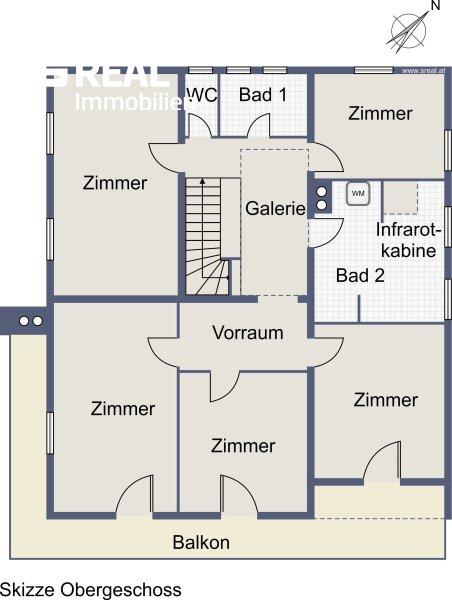 Planskizze Obergeschoss