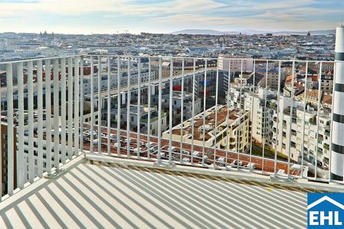 Sonnwendviertel: 2-Zimmer-Wohnung mit Balkon im 14. OG - Fitnessraum, Co-Working & Rooftop-Terrasse inklusive!