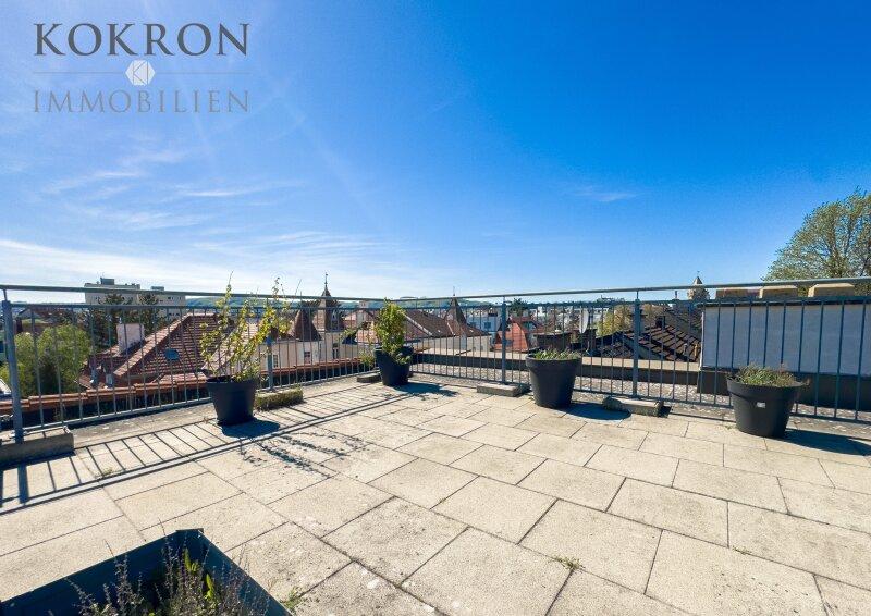 sonnige Dachterrasse mit 360 Grad Blick