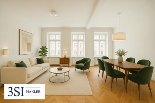 Lichtdurchflutet & luxuriös: Sanierter Altbau-Erstbezug mit Balkon