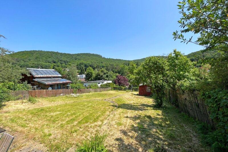 Grundstcksansicht mit Gartenschuppen