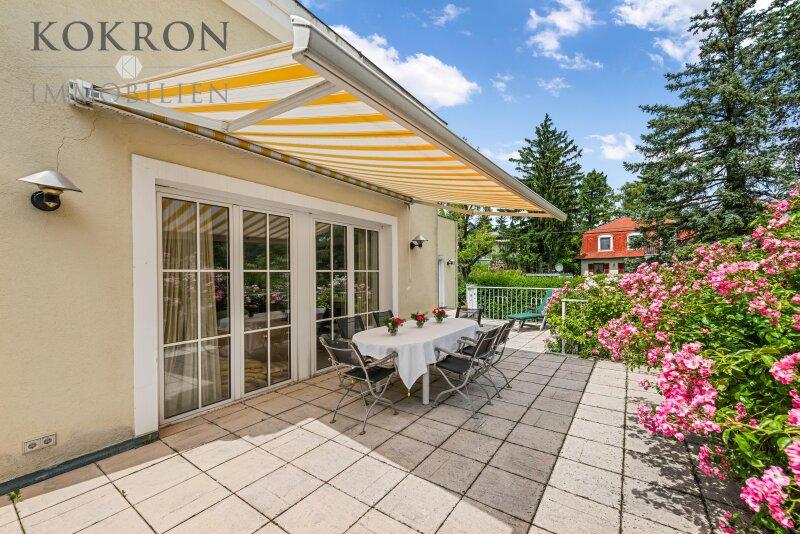Terrasse mit Sonnenschutz fr heie Tage