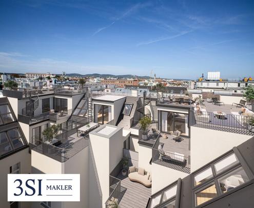 PRUNKSTCK: Luxurises Wohnen in Wien - Dachgeschoss mit Balkon im sanierten Altbau