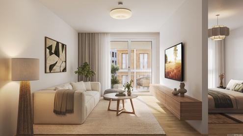 Preiswertes Wohnen im Village im Dritten - PARK FLATS - Provisionsfreie 3-Zimmer Wohnung mit  Balkon (Erstbezug!)