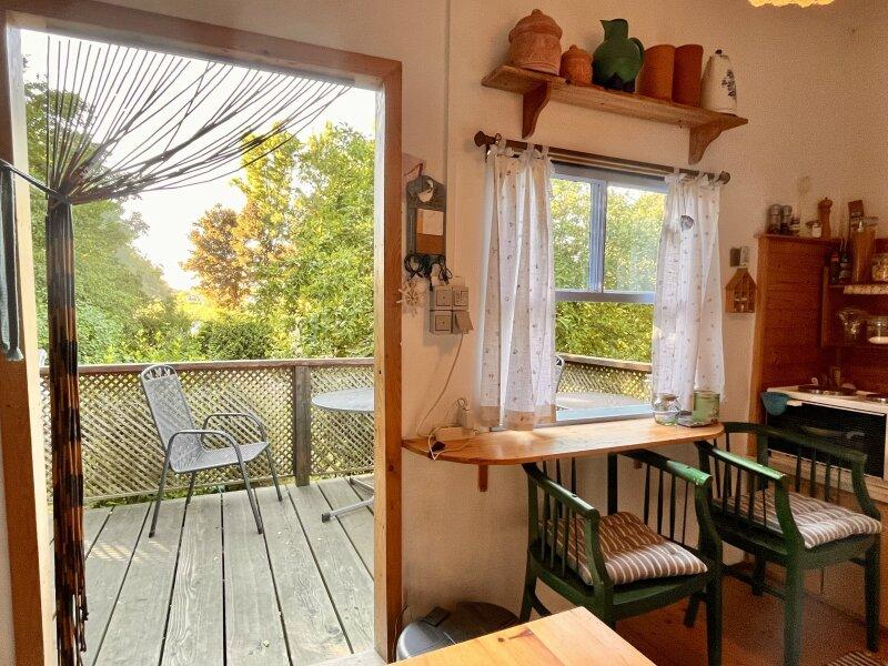 Blick von der Kche in den Garten
