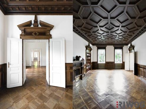 Herrschaftliche Wohnung in historischer Villa | über 440m² Garten & möglicher Infinity Pool | ca. 4,40 m Raumhöhe | sanierungsbedürftig | U-Bahnnähe
