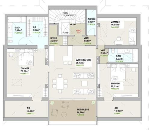 DG-Wohnung in einer Villa inkl. Dachterrasse, Lift, Luftwrmepumpe, Fubodenheizung, Weinkeller u.v.m.!