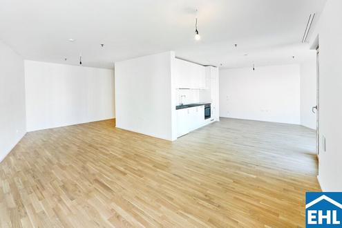 Sonnwendviertel: 1 Zimmer-Wohnung mit Balkon im 4. OG - Fitnessraum, Co-Working & Rooftop-Terrasse inklusive!
