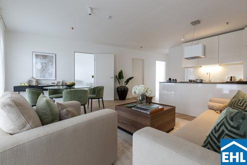 Sonnwendviertel: 1 Zimmer-Wohnung mit Balkon im 10. OG - Fitnessraum, Co-Working & Rooftop-Terrasse inklusive!
