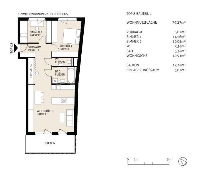 Bauteil - Haus 1, TOP 8, 2. OG, Vsendorf, Ortsstrae, Lehne