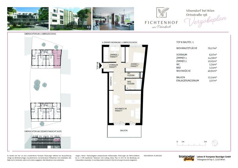 Bauteil - Haus 1, TOP 8, 2. OG, Vsendorf, Ortsstrae, Lehne