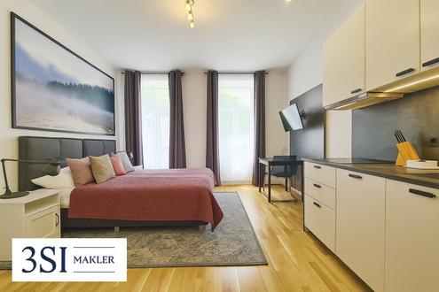 Heute besichtigen, morgen einziehen! - Teilmöblierte 1-Zimmer-Wohnung mit Blick auf den ruhigen Familienplatz
