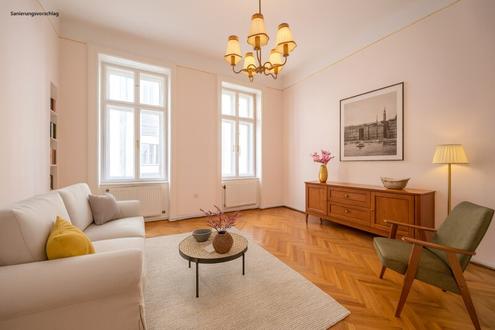 Stilaltbauwohnung mit Potenzial - ca. 122m² im 2. Stock in Toplage des 6. Bezirks