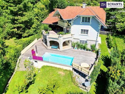 PRÄCHTIG! RIESIGER POOLBEREICH MIT AUSBLICK ÜBER GRAZ!! Exklusives Einfamilienhaus in Eggenberg mit Pool, XXL-Terrasse & Traumgarten - Ihre private Oase in Graz!